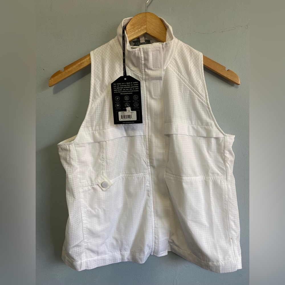 Anatomie Greer Women's Short Vest Full Zip White Size Small NEW NWT